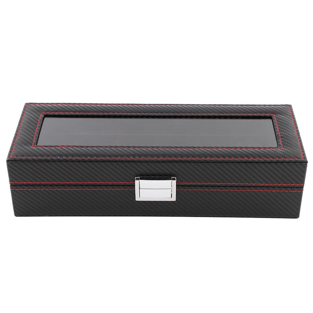 Luxury Watch Protection Film - Stofdichte horlogedoos van koolstofvezel, 6 slots,