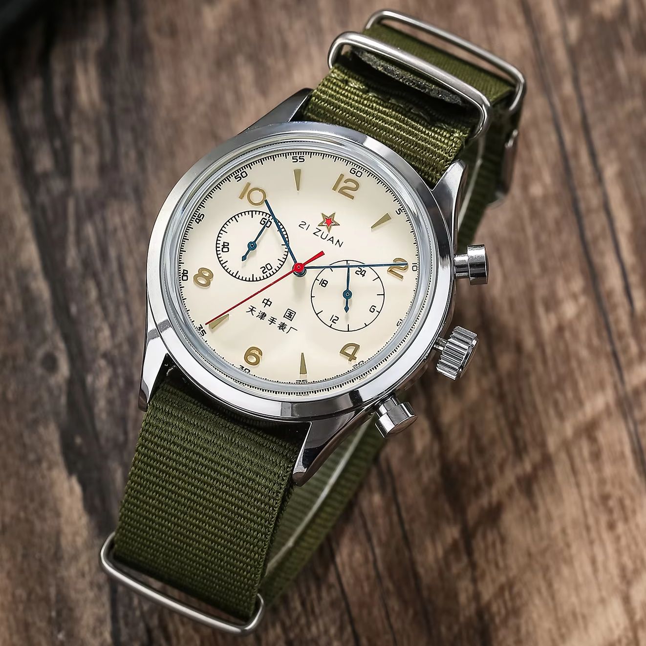 Chronograph Flyback Watch - Herrenuhren 1963 Pilot Automatikuhr 42mm Wasserdicht