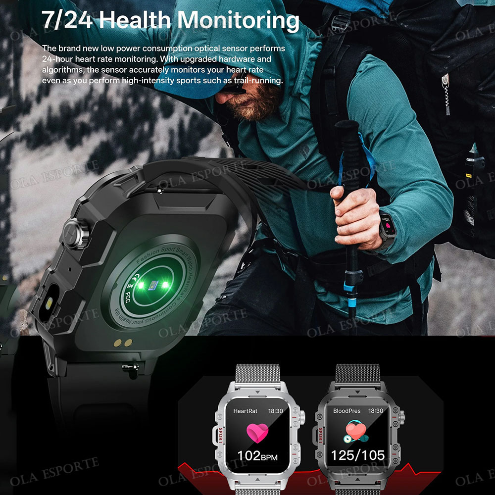 Titanium Sport Watch - 2026 Smartwatch Heren Bluetooth Oproep Hartslag