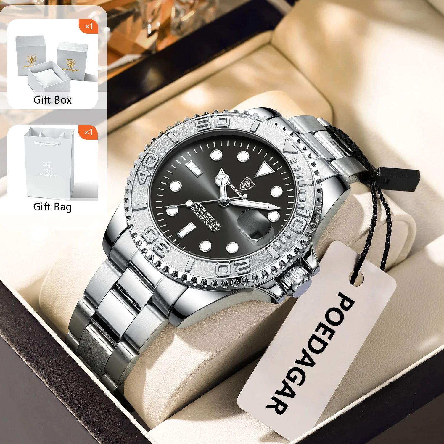 Luxury Watch And Bracelet - POEDAGAR Trendy Sport Man Horloge Lichtgevend