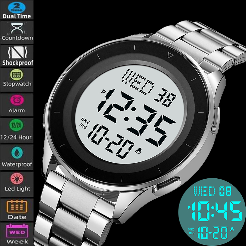 Minute Repeater Watch - Skmei Dual Time Zone Led Digitaal