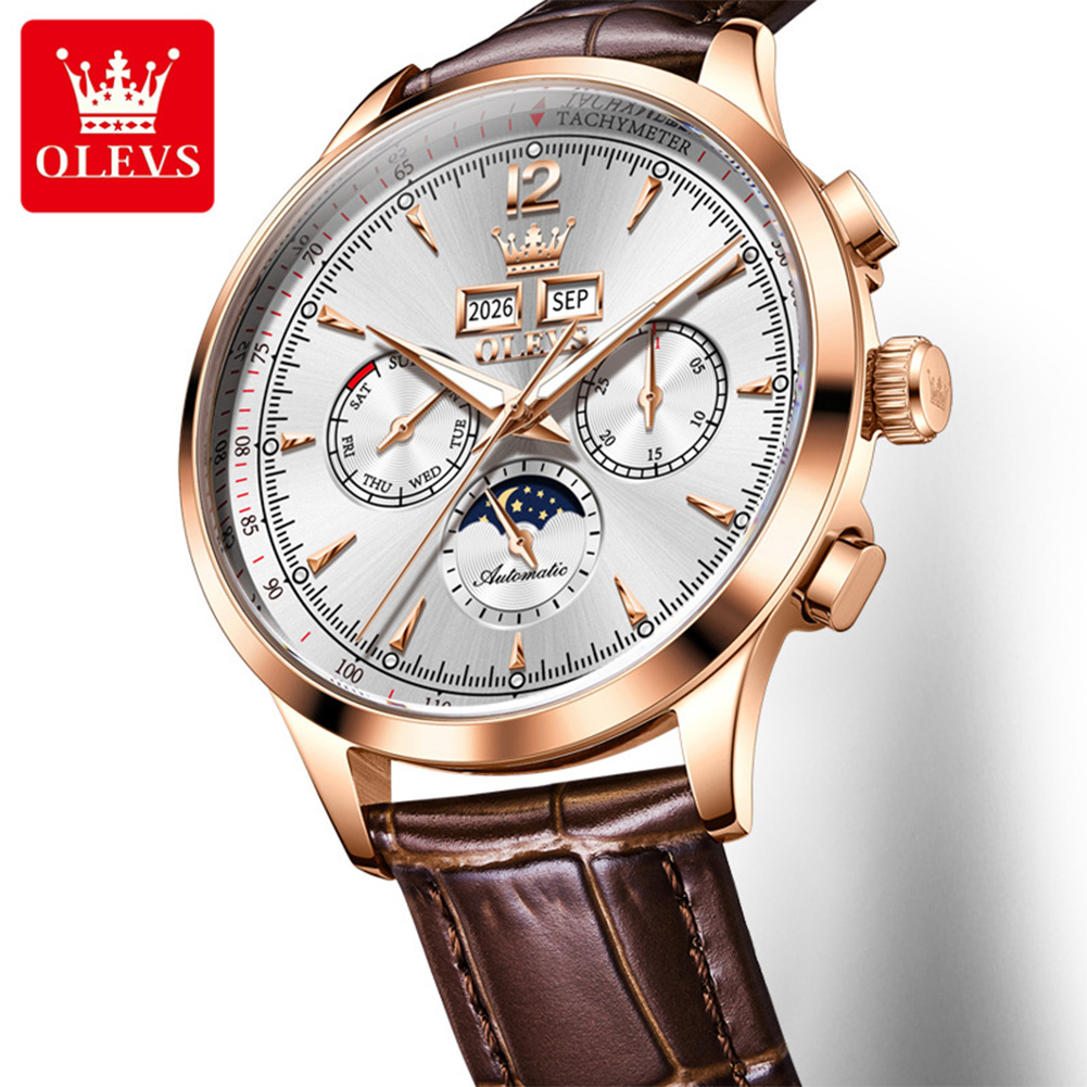 OLEVS 7128 Maanfase Herenhorlo - Chronograph Flyback Watch recensie en prijs