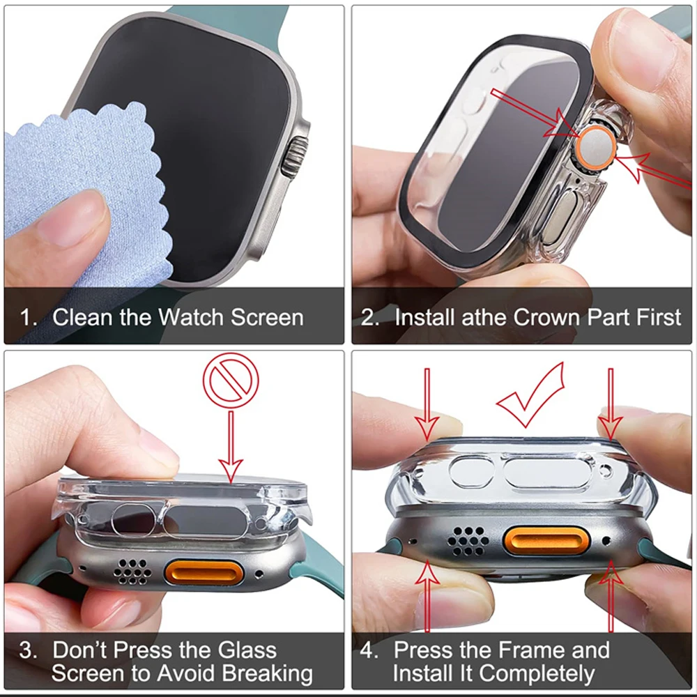 Glas + case Voor Apple Horloge - Luxury Watch Protection Film recensie en prijs