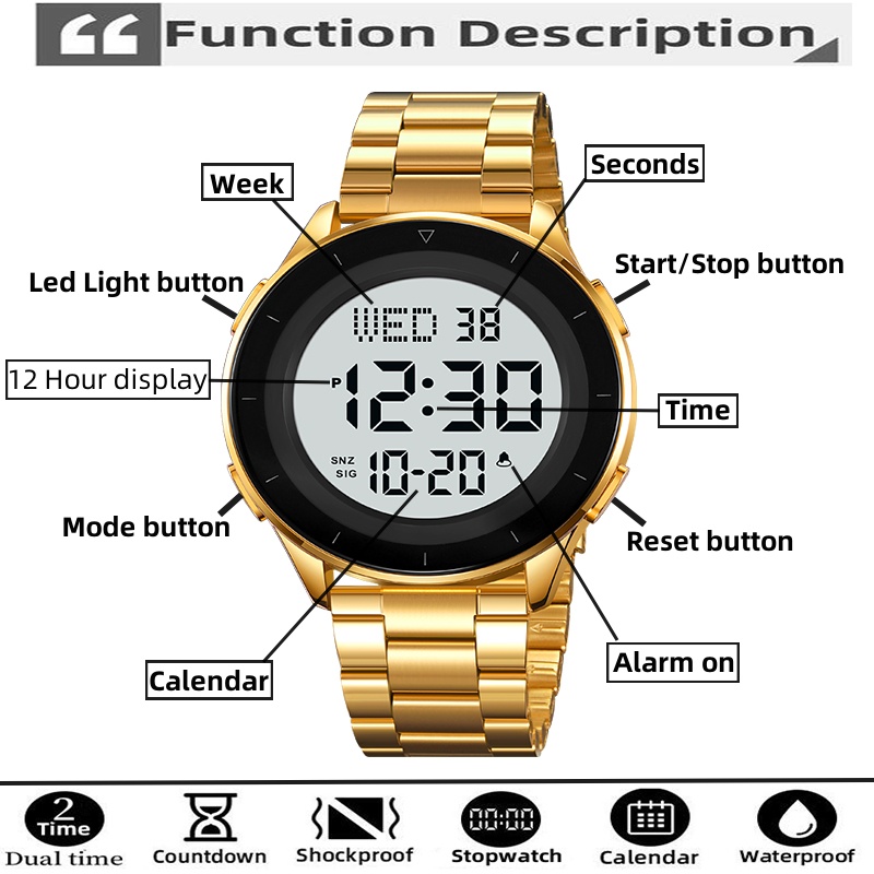 Skmei Dual Time Zone Led Digit - Minute Repeater Watch recensie en prijs
