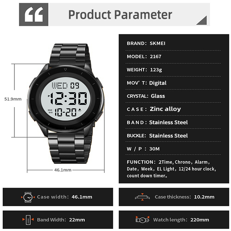 Skmei Dual Time Zone Led Digit - Minute Repeater Watch recensie en prijs
