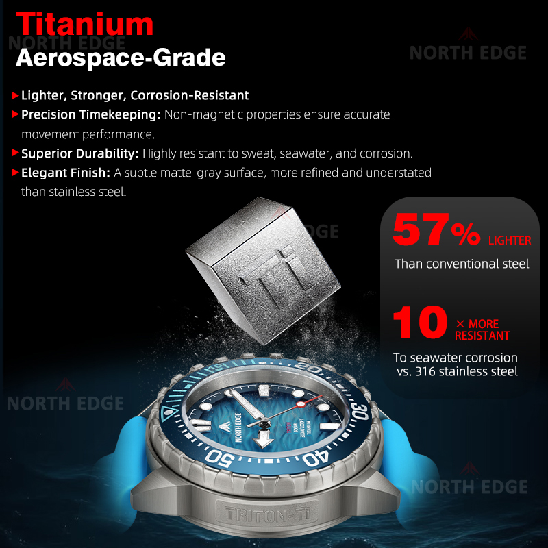 NORTH EDGE TRITON-TI Titanium  - Titanium Sport Watch recensie en prijs