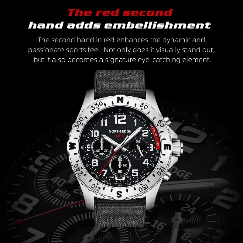 2026 NORTH EDGE MACH 2 Herenho - Chronograph Flyback Watch recensie en prijs